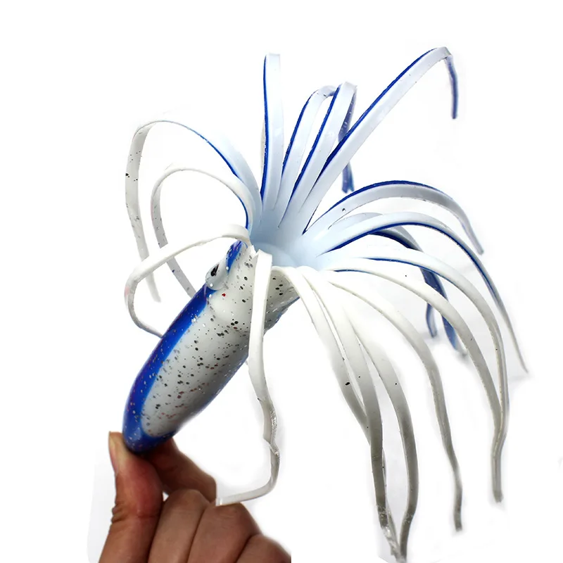 4 unids/lote 30 cm/11,8 pulgadas cebo suave falda de pulpo grande Hoochie falda de calamar señuelos cebo de curricán Lucio dragón marino señuelo de pesca suave - imagen 3