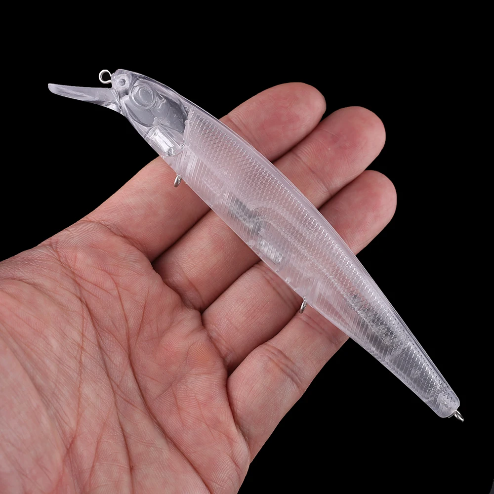 Chan'sHuang 20 piezas cebo en blanco sin pintar 14cm/21g sonajeros flotantes transparentes Minnow DIY hecho a mano aparejos de señuelo de pesca Artificial - imagen 4