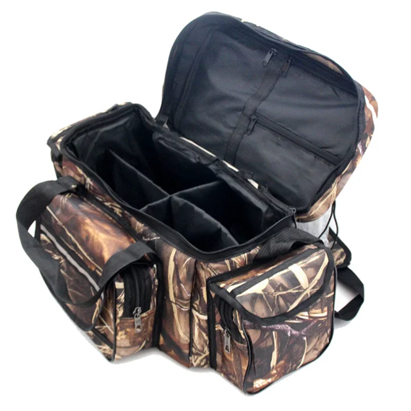 Bolsa de pesca multiusos impermeable de 50x30x25cm, bolsa de nailon de gran capacidad para aparejos de pesca, bolsos de hombro para exteriores de dos capas - imagen 3