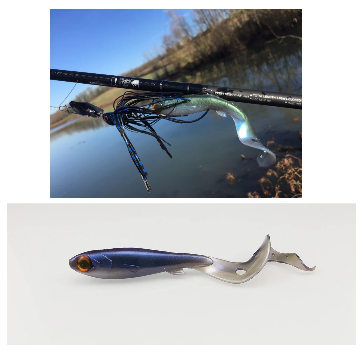 Señuelo Suave Esfishing Swimmer 100mm – Cebo rizado Twister para lubina y lucio