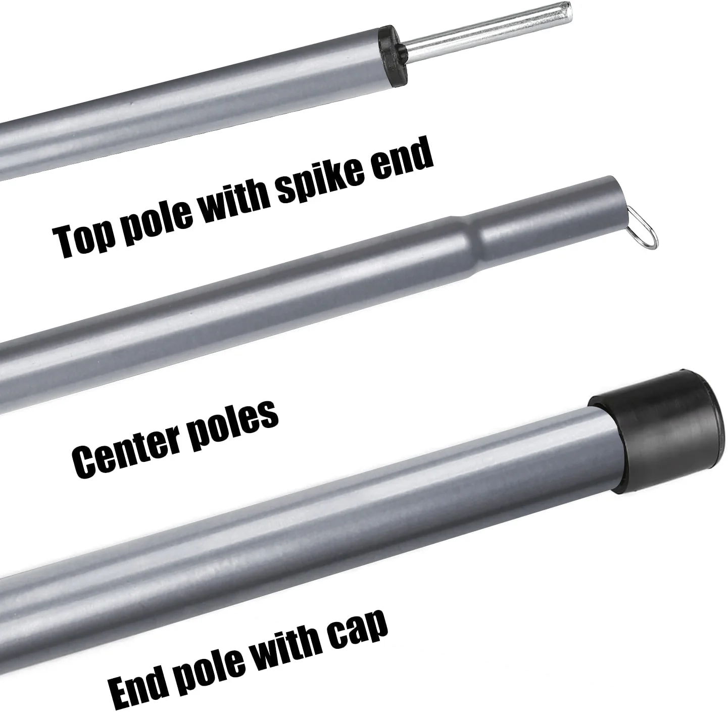 Postes de aleación de aluminio para tienda de campaña, varillas de lona de 200CM para toldo de Camping, refugio, mochilero, accesorios de vela para sombra de senderismo - imagen 2