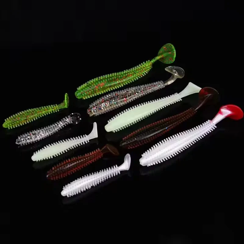 WEIHE (5 uds) gran oferta 9cm 4g cebo artificial de plástico gusano suave señuelo luminoso para pesca leurre de peche - imagen 5