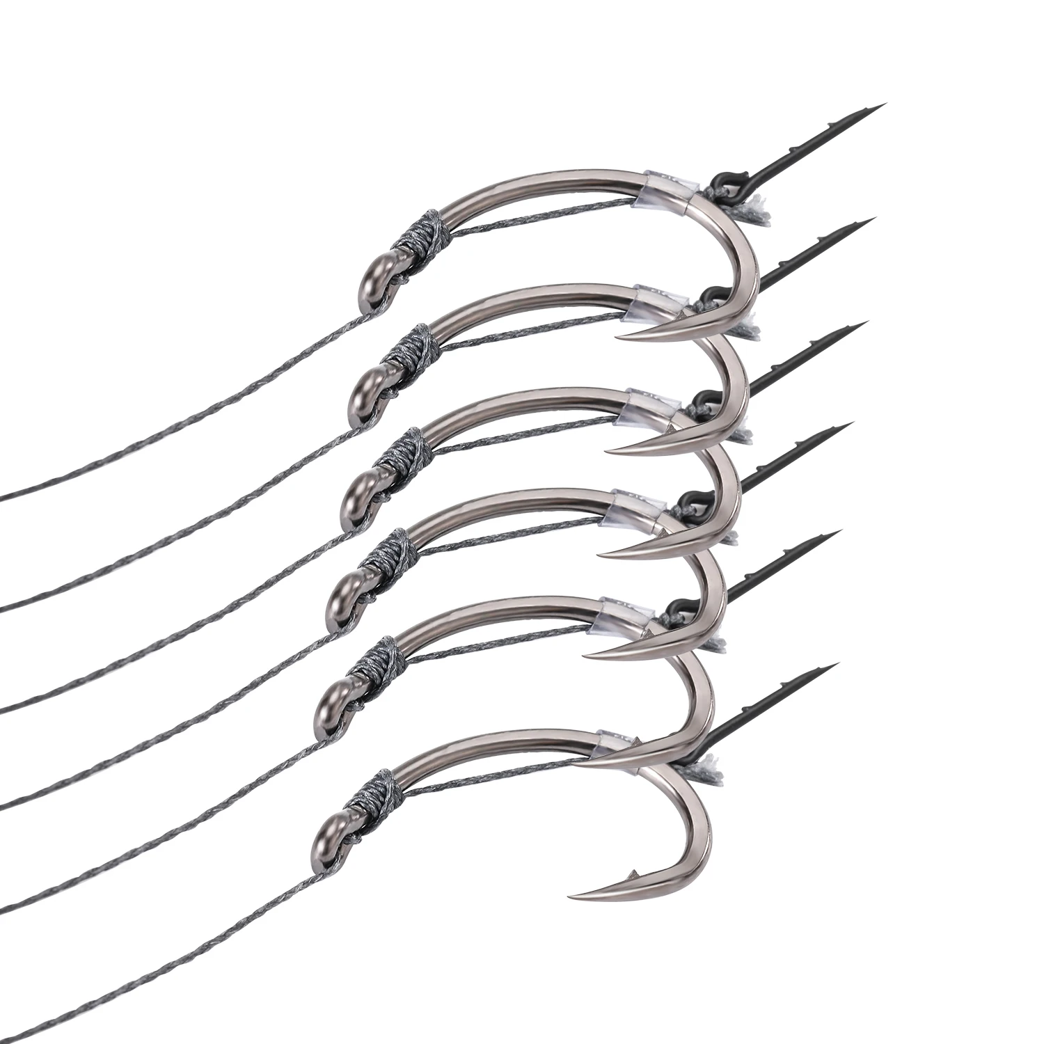 Herramientas de pesca Sougayilang, anzuelo de manivela, 6 uds., aparejos alimentadores de método con línea trenzada preatada de pellets para Boilies, tamaño de gancho para 6 a 12 - imagen 2