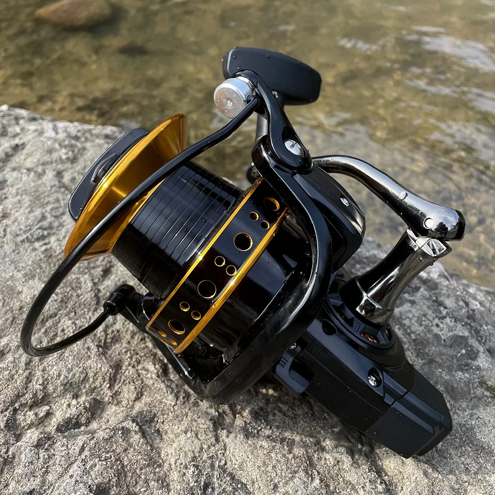 Carrete de pesca GHOTDA de alta resistencia, carrete giratorio de Metal grande, serie 9000/10000/12000, potencia máxima de arrastre de 20-30kg para agua salada - imagen 4