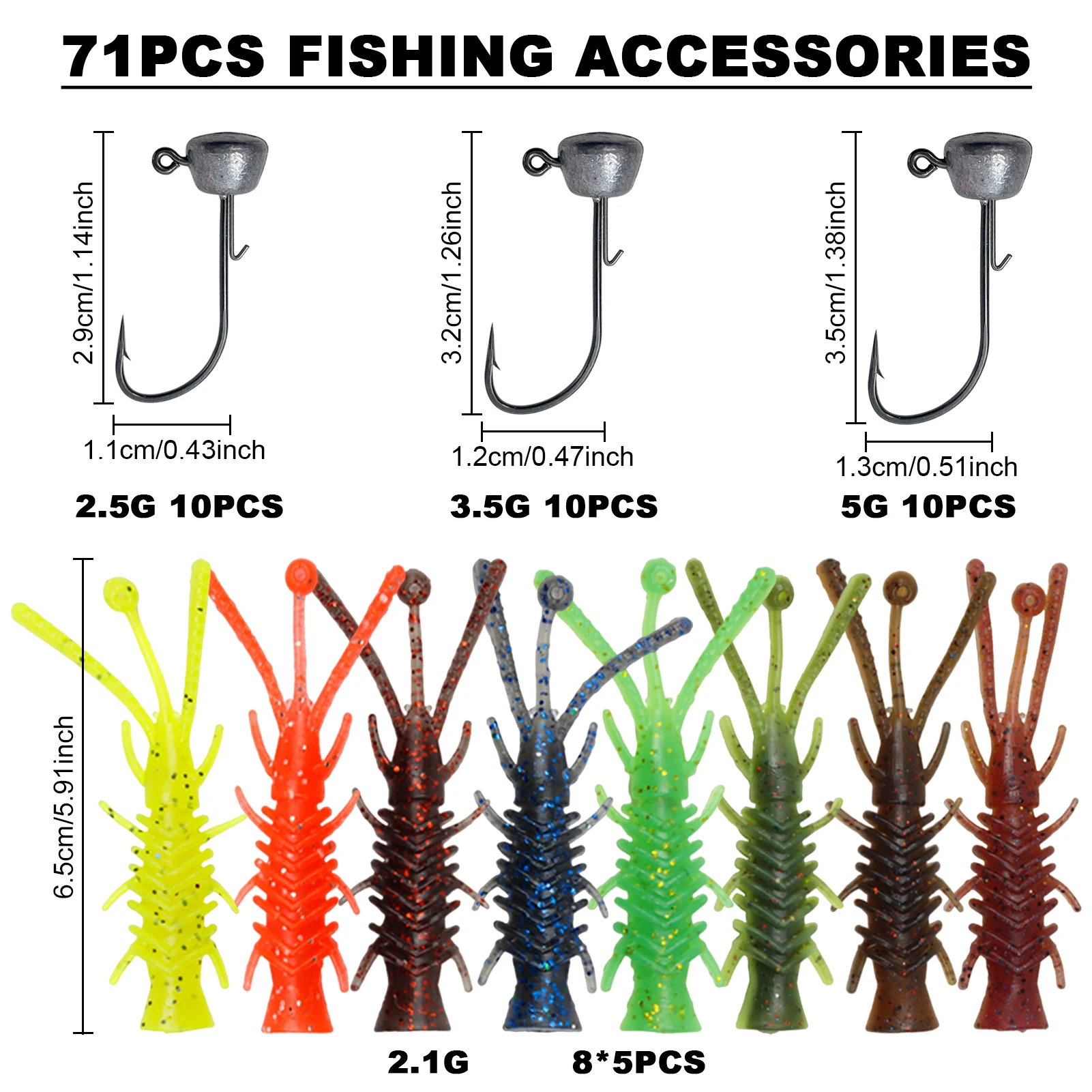 FREE FISHER Camarones NED flotantes Jig Head – para lucioperca y lubina - imagen 5