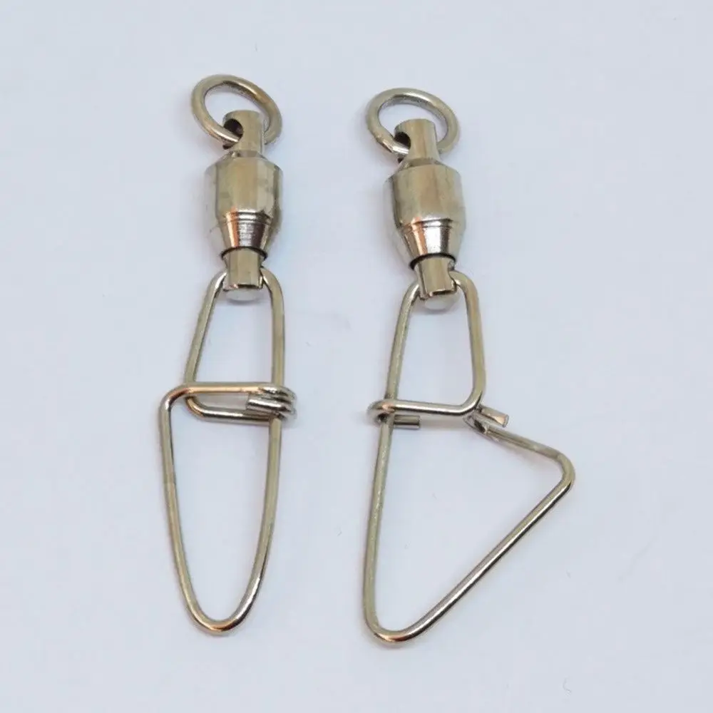 Hete verkoop 0 # - 8 # Roestvrijstalen visgerei met vat Rolling Swivel Heavy Duty Ball Fishing Snap Connector met pin - imagen 3