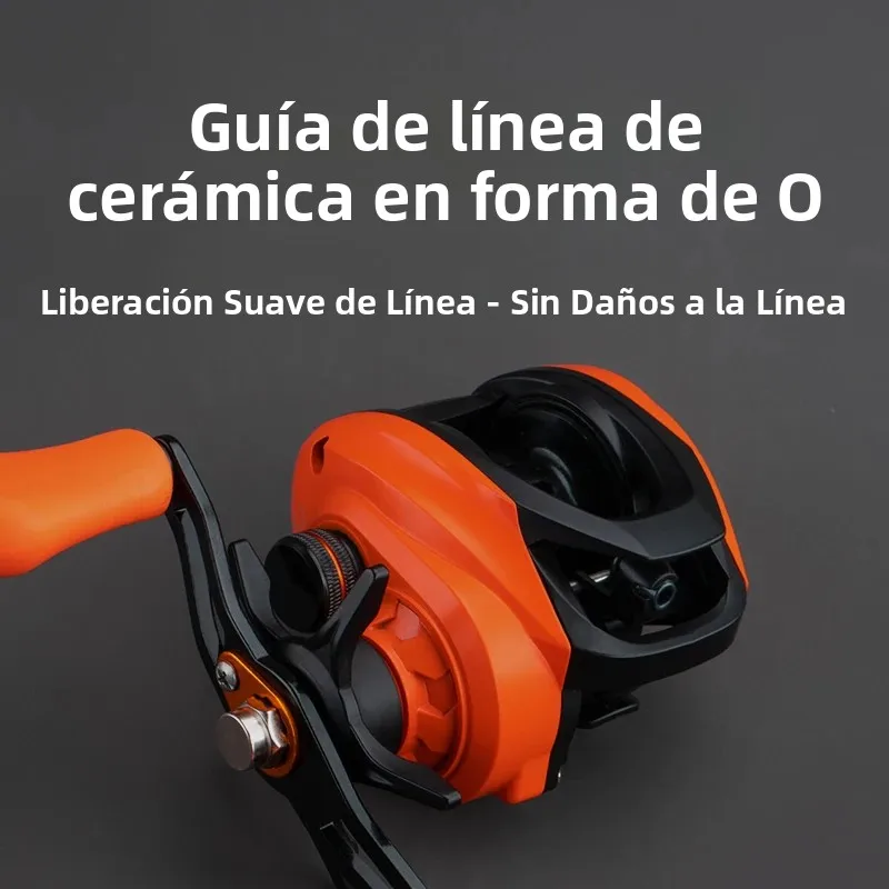 Huidiao 7,2: 1 carrete de Baitcasting 6,88 oz/195g carrete de fundición ligero de perfil bajo freno magnético de 15 niveles para pesca Finesse - imagen 4