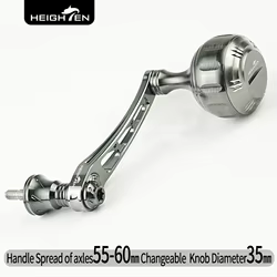 Carrete giratorio HEIGHTEN de un solo mango, 55mm reemplazable, 60mm con perilla de 35mm de diámetro, piezas de repuesto para carrete giratorio, pesca de lubina