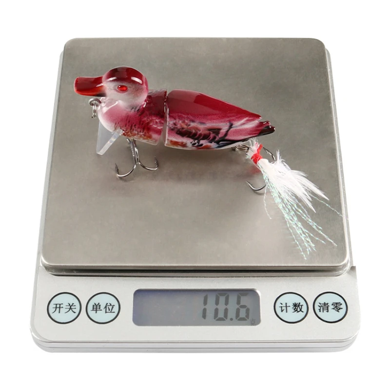 Cebo Lua de pato falso, señuelos multisección de 7cm, cebo falso de imitación, herramientas de pesca, equipo de pesca, anzuelo afilado de simulación, ojos de pez 3D - imagen 5