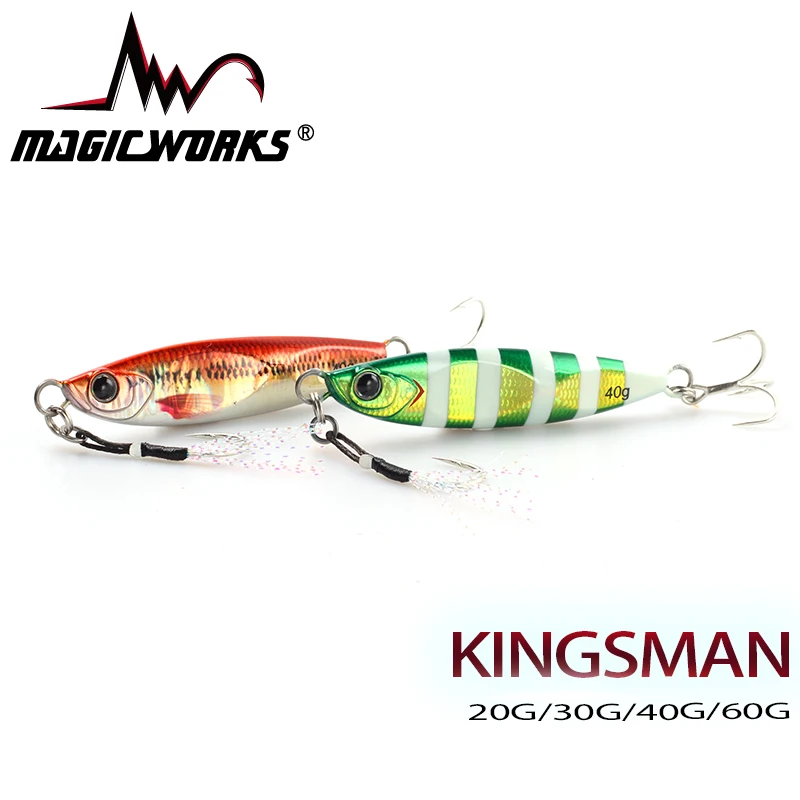 Plantilla de Metal de trabajo mágico, plantilla de pesca de lubina dura, cebo Artificial, plantillas de pesca de mar, 20g, 30g, 40g, 60g, 1 Uds. - imagen 2