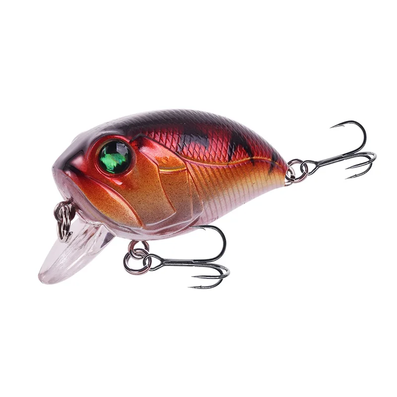 Señuelo de pesca de manivela flotante, 1 piezas, 4,5 cm, 8g con anzuelos, cebo Artificial duro de plástico para lubina, carpa, bagre, Crankbaits - imagen 5