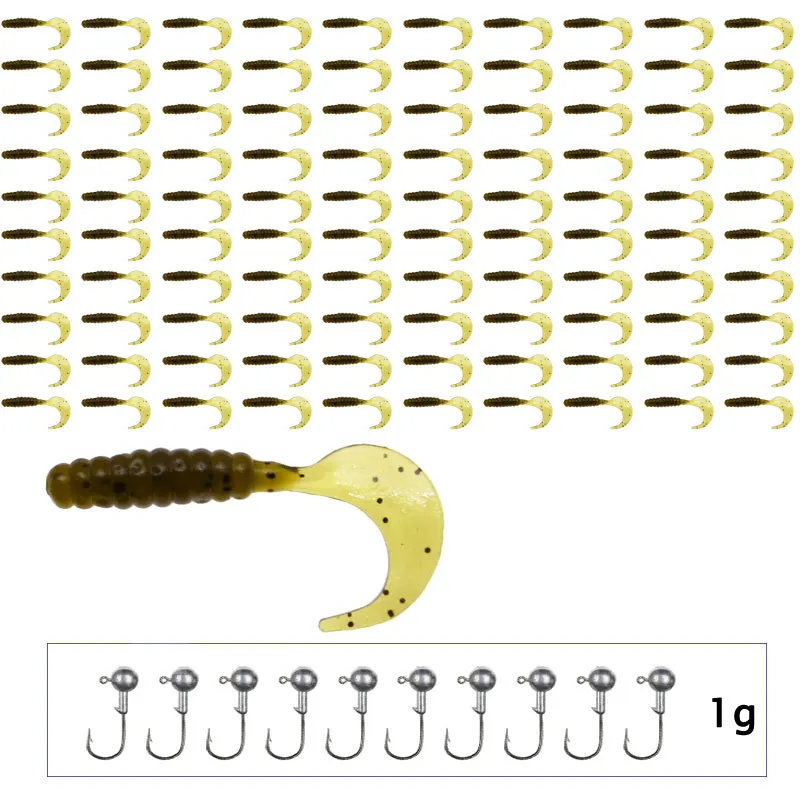 JYJ 100 Uds 4cm cebo de gusano gusano señuelo de pesca cebo suave para pesca wobbler isca perca lubina pez soleado - imagen 5