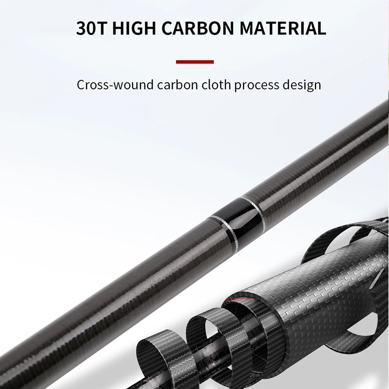 Caña de pescar ultraligera, accesorio de fibra de carbono, 3 secciones, mango EVA, 1,8 m, 2,1 m - imagen 3