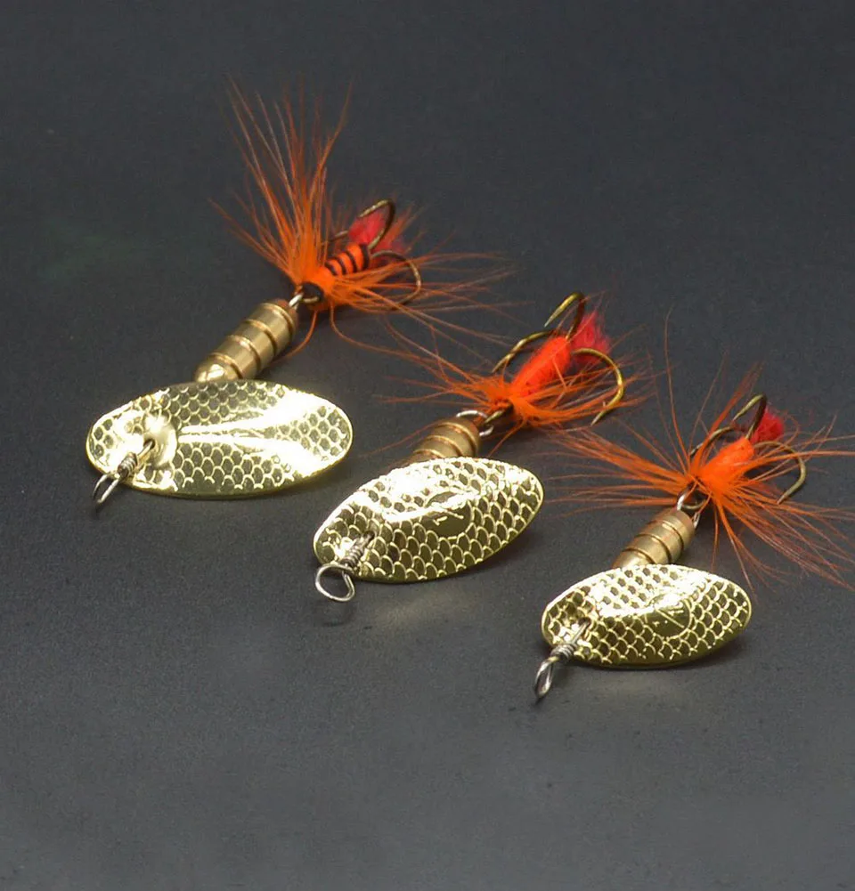 WALK FISH 3PCS Fishing Lure Spinner Bait Compound Bait 3g 4.5g 5.5g Rotation Spoons Feather Jig Buzz Artificial Baits - imagen 5