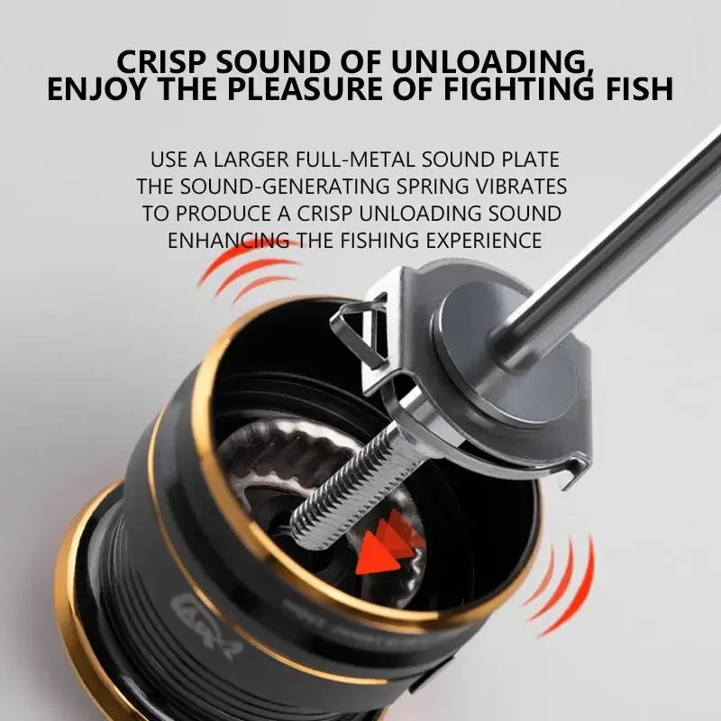 Carrete de pesca giratorio Mavllos Moonbeil, relación 5,2: 1, fuerza de freno, carrete de Metal de 6KG, marco de carbono para agua dulce, carrete de pesca de carpa - imagen 4