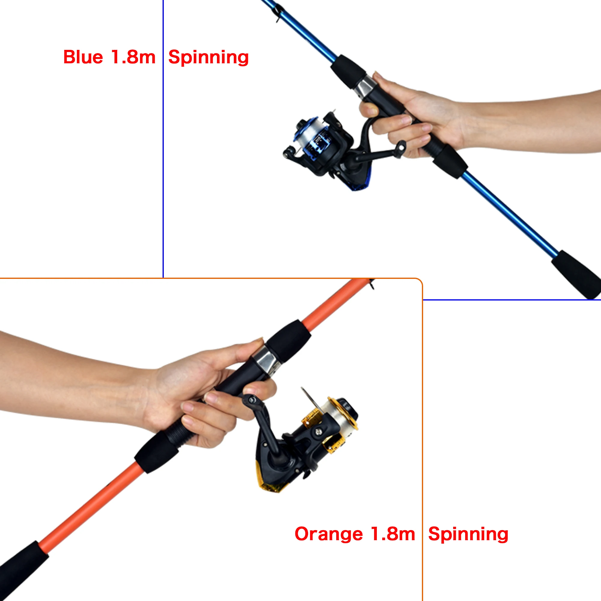 BIUTIFU-Juego de caña de pescar giratoria, 1,8/2,1 m, carrete 5,2: 1, Combo 3BB, arrastre máximo de 5kg, para pesca de Lucio, agua dulce, señuelo, Phishger - imagen 3