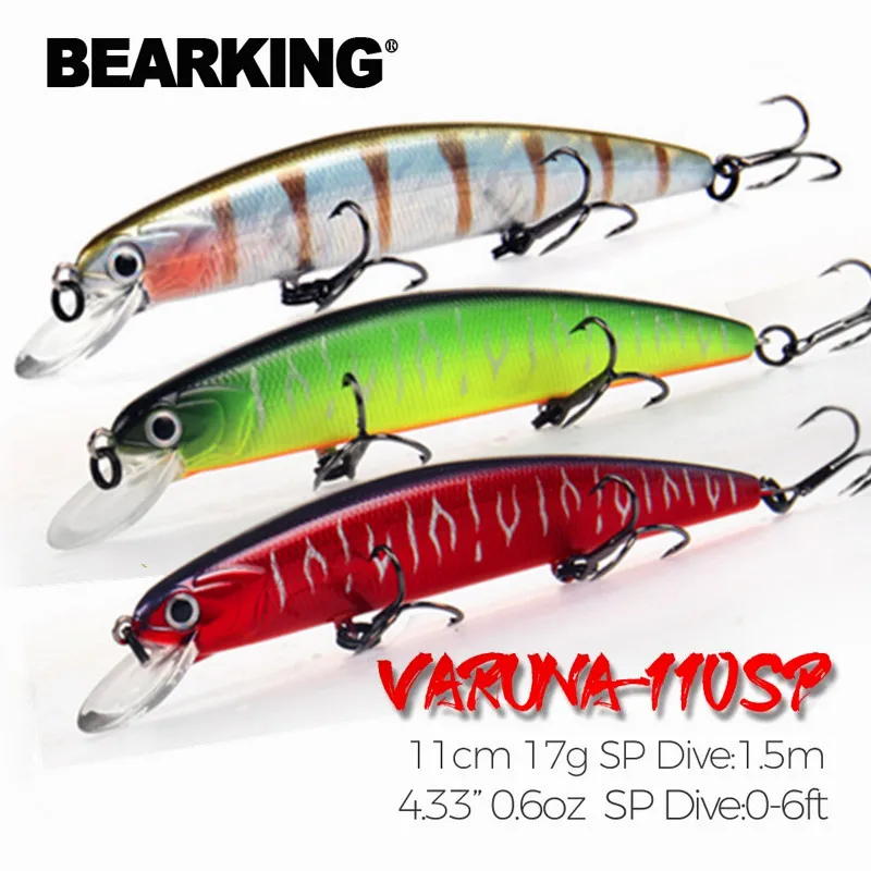 Bearking M109 11cm 17g buceo 1,5 m sistema súper peso fundición larga SP minnow nuevo modelo Señuelos de pesca cebo duro wobblers de calidad - imagen 4