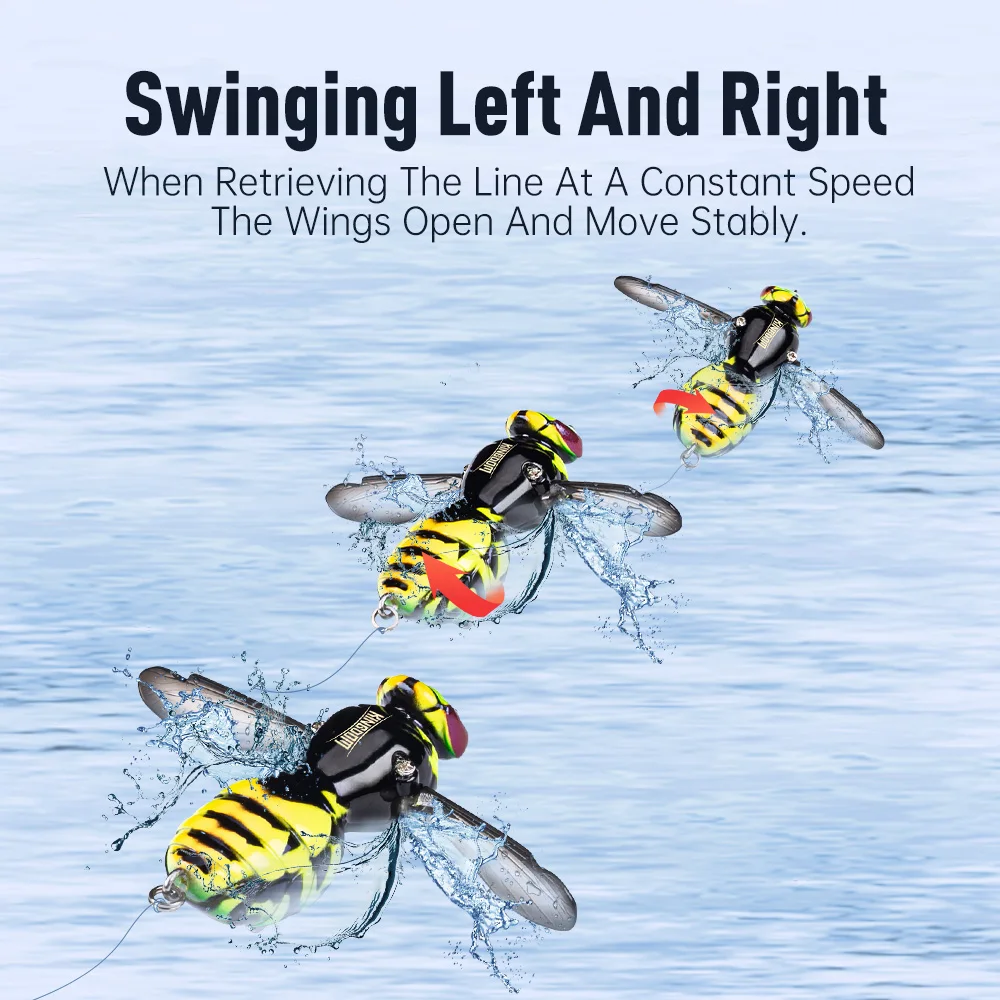 Kingdom Bait-señuelo de pesca Artificial, 4,2g, 40mm, 6,6g, 48mm, insecto flotante, Swimbaits biónicos, cebos duros para pesca de lubina, carpa y Lucio - imagen 5