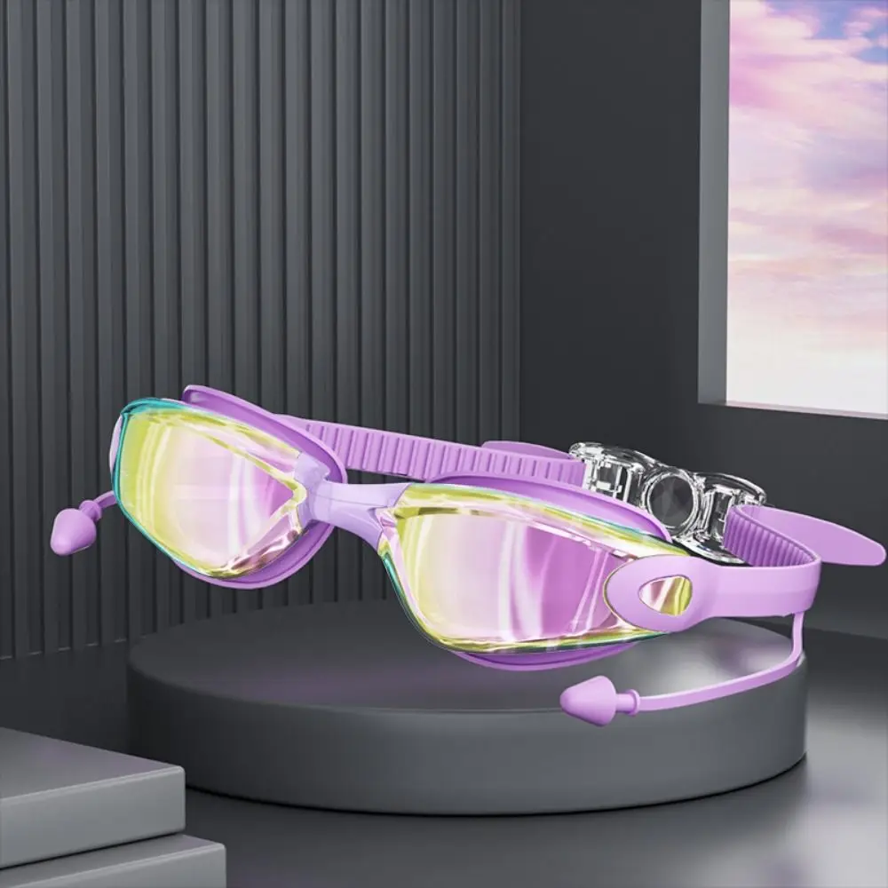 Gafas de natación antivaho para deportes acuáticos con tapones para los oídos, gafas de natación de visión amplia, gafas de natación HD Anti-UV para niños/adultos - imagen 3