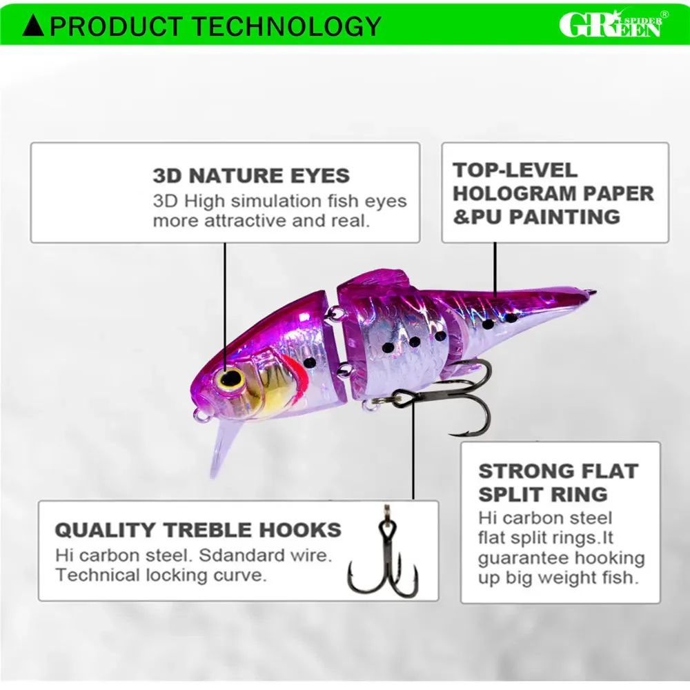 GREENSPIDER-señuelo de pesca flotante, cebo duro Artificial, aparejos de Lucio, Swimbait, Crankbaits, Wobbler, Minnow, 70MM, 10,3G - imagen 4