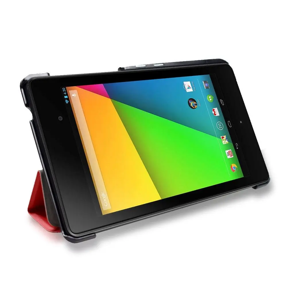 Funda para tableta Auto Sleep/Wake con soporte Funda para tableta a prueba de golpes Cuero resistente al desgaste para Google Nexus 7 FHD 2.a (2a generación.2013)