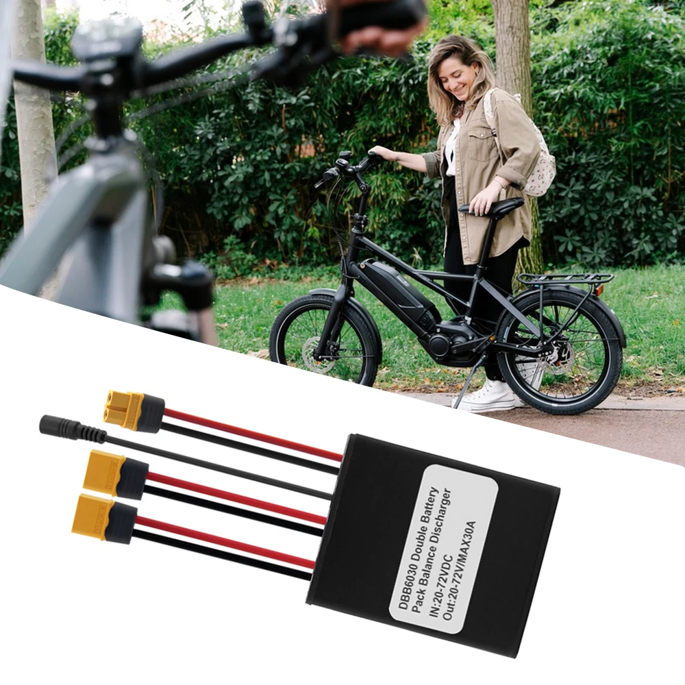 Conector de batería doble para bicicleta eléctrica, convertidor de descarga, 20V, 72V, 30a