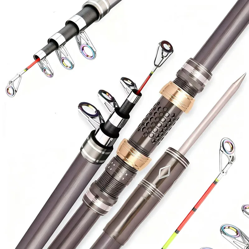 Caña Surfcasting Carbón – Portacarrete Deslizante y Acción Dura
