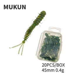 Gusano de silicona 45 mm - Cola recta, señuelos blandos para pesca