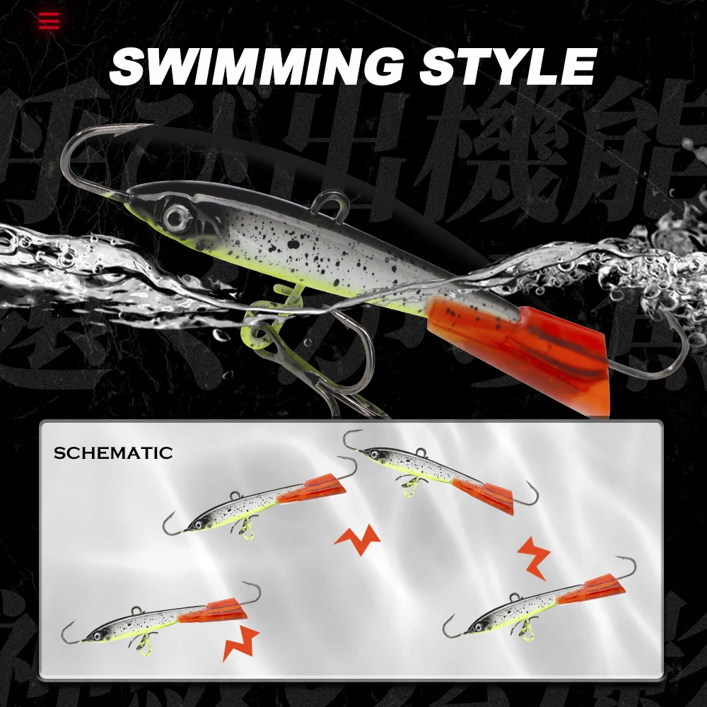 Hunthouse-señuelo de pesca en hielo de invierno, 37mm/8g, 45mm/12g, 50mm/18g, equilibrador, cebos duros que se hunden, aparejos de pesca para Lucio, trucha, LW851 - imagen 4