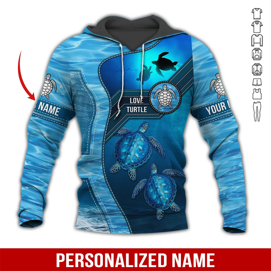 PLstar Cosmos nombre personalizado tortuga 3D impreso moda hombres Sudadera con capucha Unisex Casual otoño cremallera Sudadera con capucha QDY2