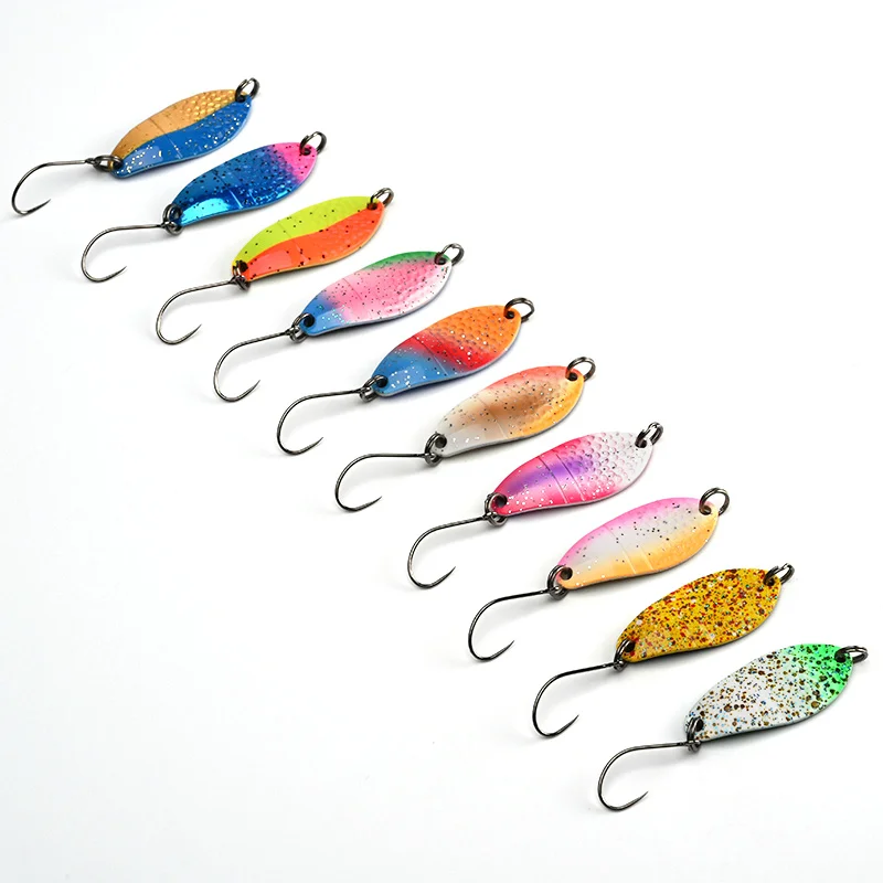 ALLBLUE Trout Lure 3g 30mm Metal Brass Copper Colorful Fishing Mini Spoon Bait Freshwater Stream Tackle for Chub Perch Salmon - imagen 5