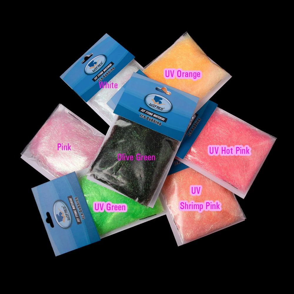 ICERIO-Material de atado de moscas, ondulación, dobladillo de hielo, fibra sintética para camarones, Scud, ninfa, cuerpos, colas de ala para trucha, fabricación de moscas - imagen 3