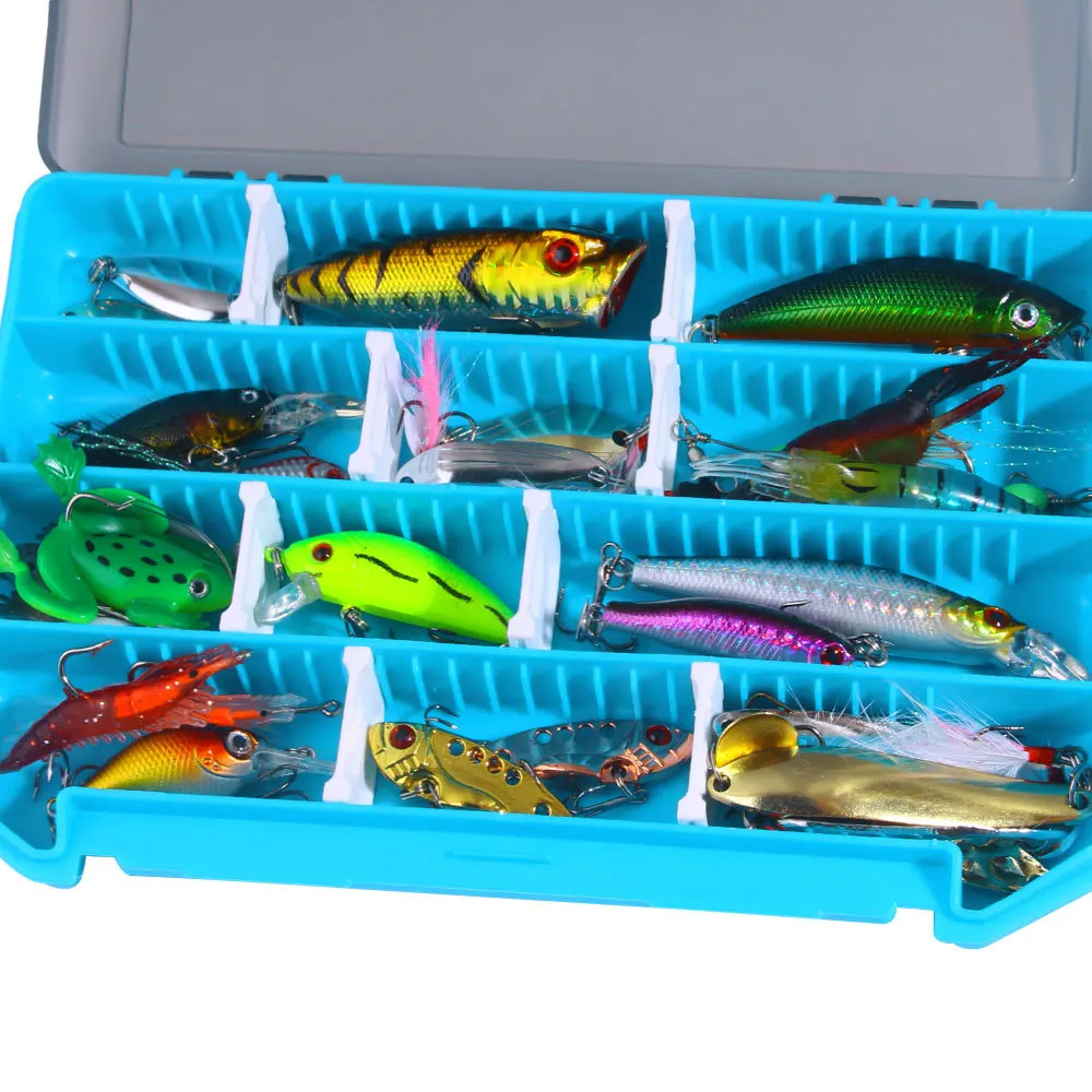 Kit de Señuelos de Pesca con larva de gusano, 24 Uds., Crankbait articulado, juego de cebo suave y duro con giratorios de pesca, anzuelos, caja de pesca - imagen 3