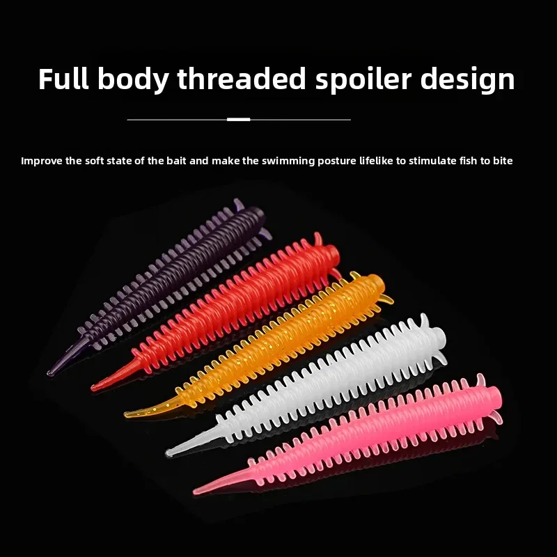 MUKUN 50 Uds. Señuelo de pesca de lombriz de tierra suave 45mm 0,5g plantilla de gusano suave cebo de pesca Wobbler cebos blandos artificiales señuelo de gusano - imagen 2