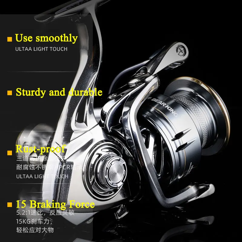 Carrete de pesca giratorio 2000/3000/4000/5000/6000 arrastre alto agua salada bobinas de Metal inoxidable serie rueda giratoria de mano izquierda/derecha - imagen 2