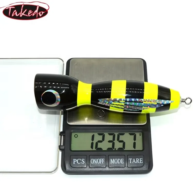 TAKEDO 175MM 120G Topwater Swimbait Popper señuelo de pesca cebo flotante Wobbler señuelo de pesca cebo Artificial de madera para atún Pike - imagen 4