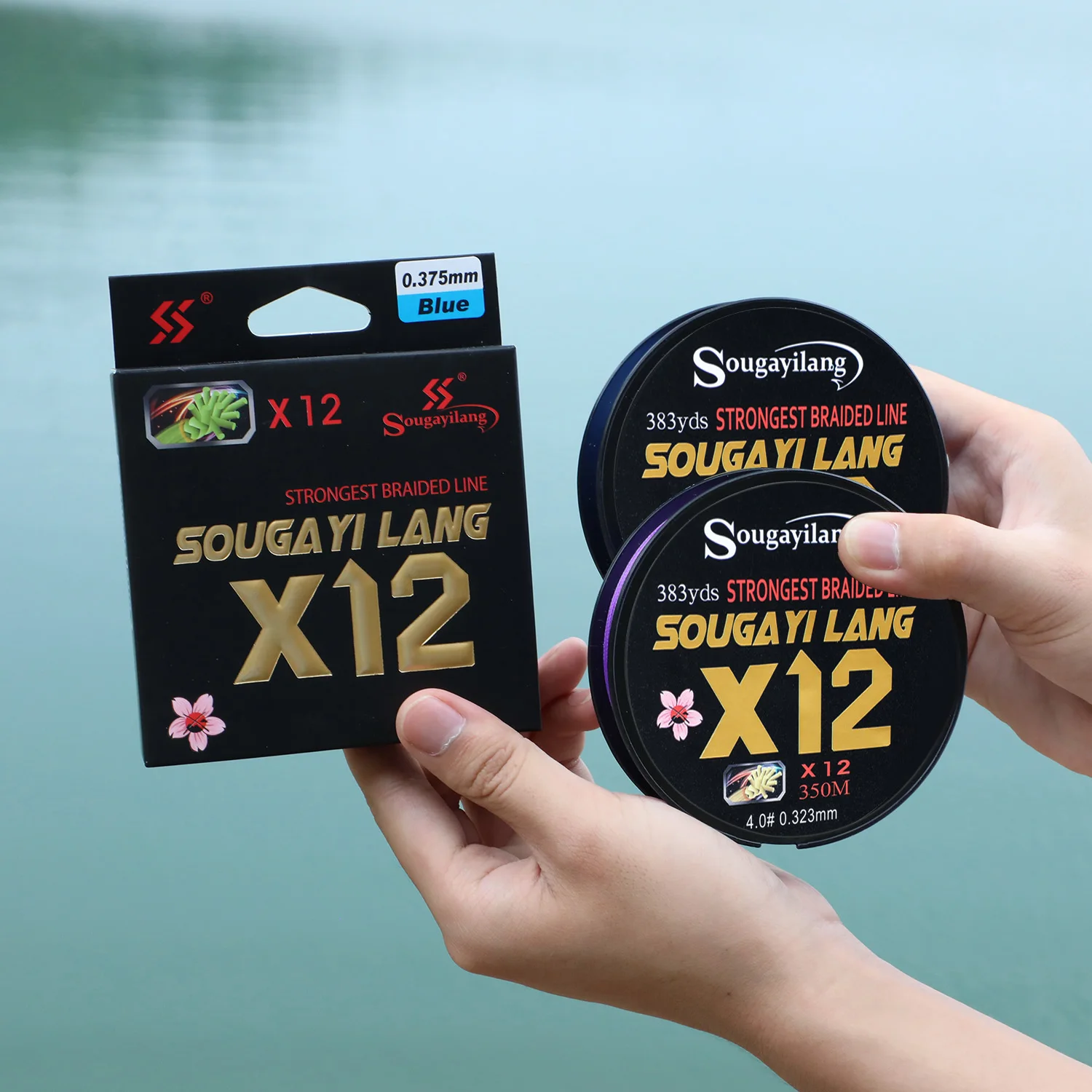 Sougayilang nuevo X12 súper fuerte 12 hebras hilo de pescar trenzado 150M 40LB multifilamento PE línea aparejos de pesca de agua salada - imagen 5