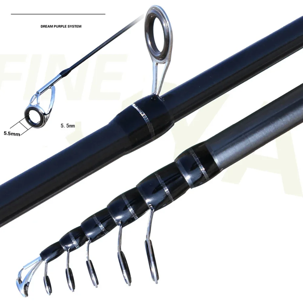 Caña de pescar de carbono ultraligera de 1,8/2,1/2,4/2,7/3,0 m, cebo de WT8-18g, caña de señuelo de fundición/Spinning M, varillas telescópicas rápidas de punta sólida - imagen 5