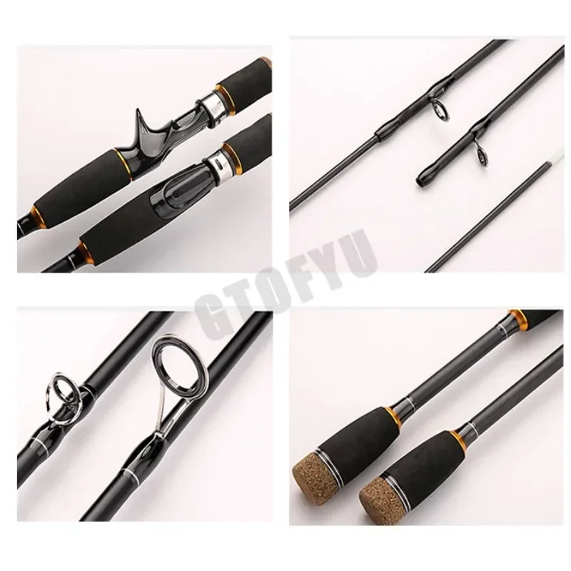 1,8 m 2,1 m 4-5 secciones 3-75g caña de pescar señuelo de fibra de carbono fundición giratoria caña de pescar ligera rápida caña de pescar cebo caña de pescar - imagen 3