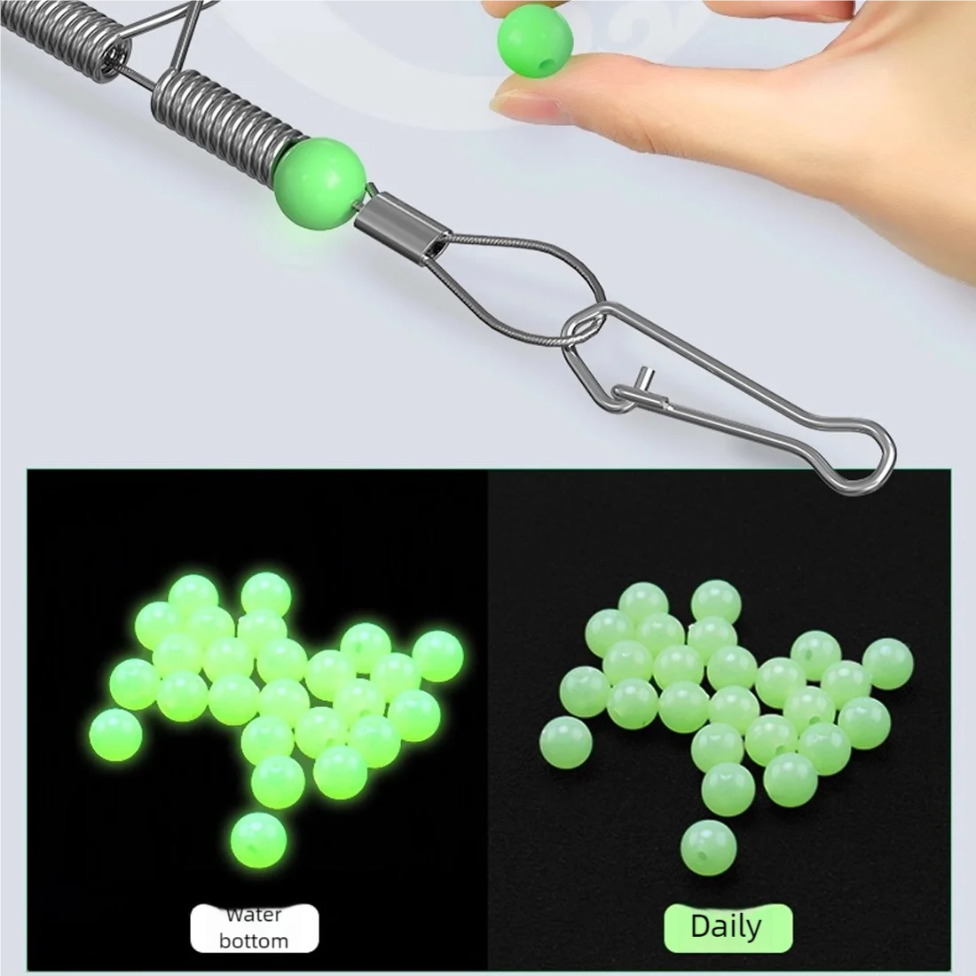 9KM 5 ~ 20 piezas aparejos de pesca giratorios de 3 vías 2 ganchos ~ 5 ganchos con cuentas brillantes - imagen 5