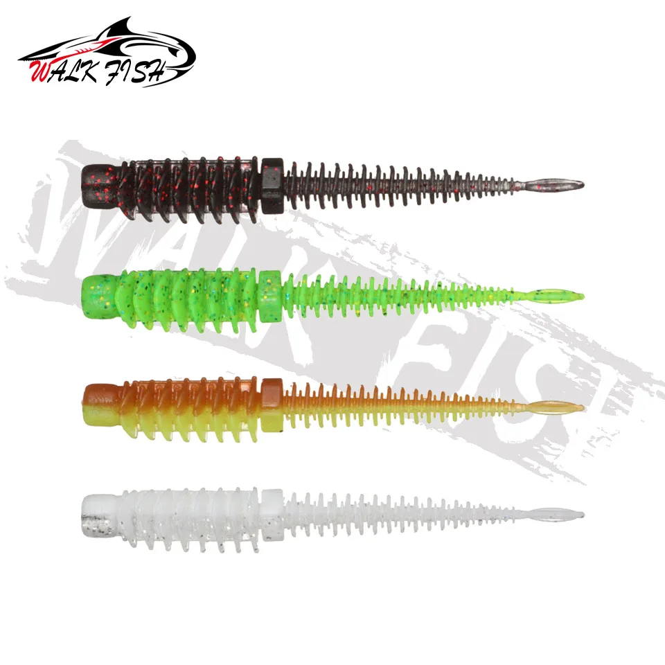 WALK FISH-cebo de gusano flotante TPE, 14 piezas, 75mm, 1,8g, Señuelos de Pesca, carpa, lubina, Isca artificial - imagen 5