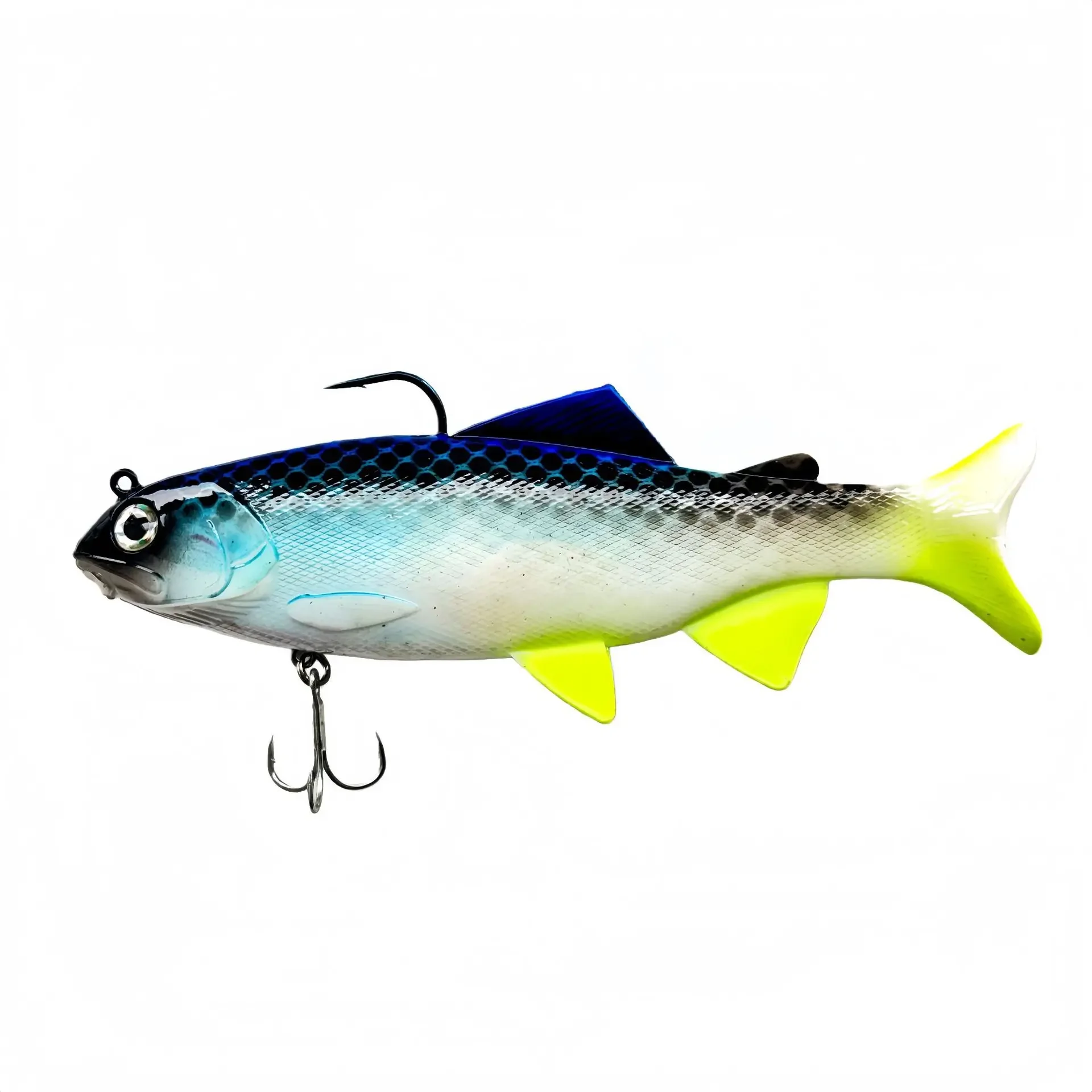 Señuelos de pesca blandos de PVC con cabeza de plomo, cebos artificiales para natación, cola en T, Wobblers de Swimbait de silicona con gancho, 20cm, 130g - imagen 3
