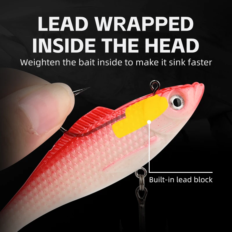 Meredith pesca 3 uds 27g 12cm cola larga aparejos de pesca cebos blandos Wobblers contrapeso incorporado Señuelos de pesca luminosos - imagen 4