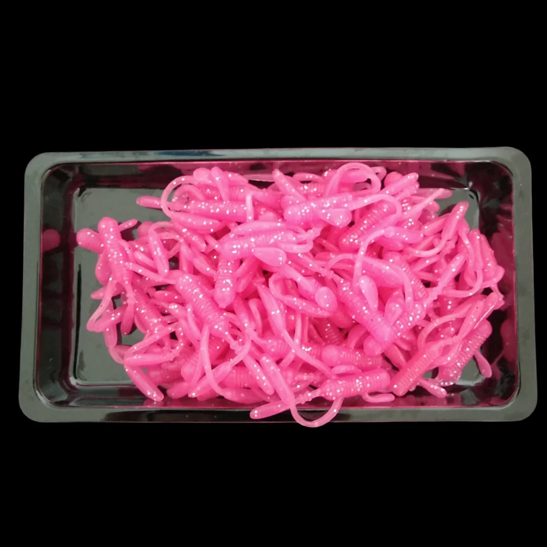 Swolfy 50 Uds 4cm 0,4g flotante TPE gusano señuelo cebo suave Señuelos de Pesca para perca y lubina Compatible con plataforma de tiro y Tex - imagen 5