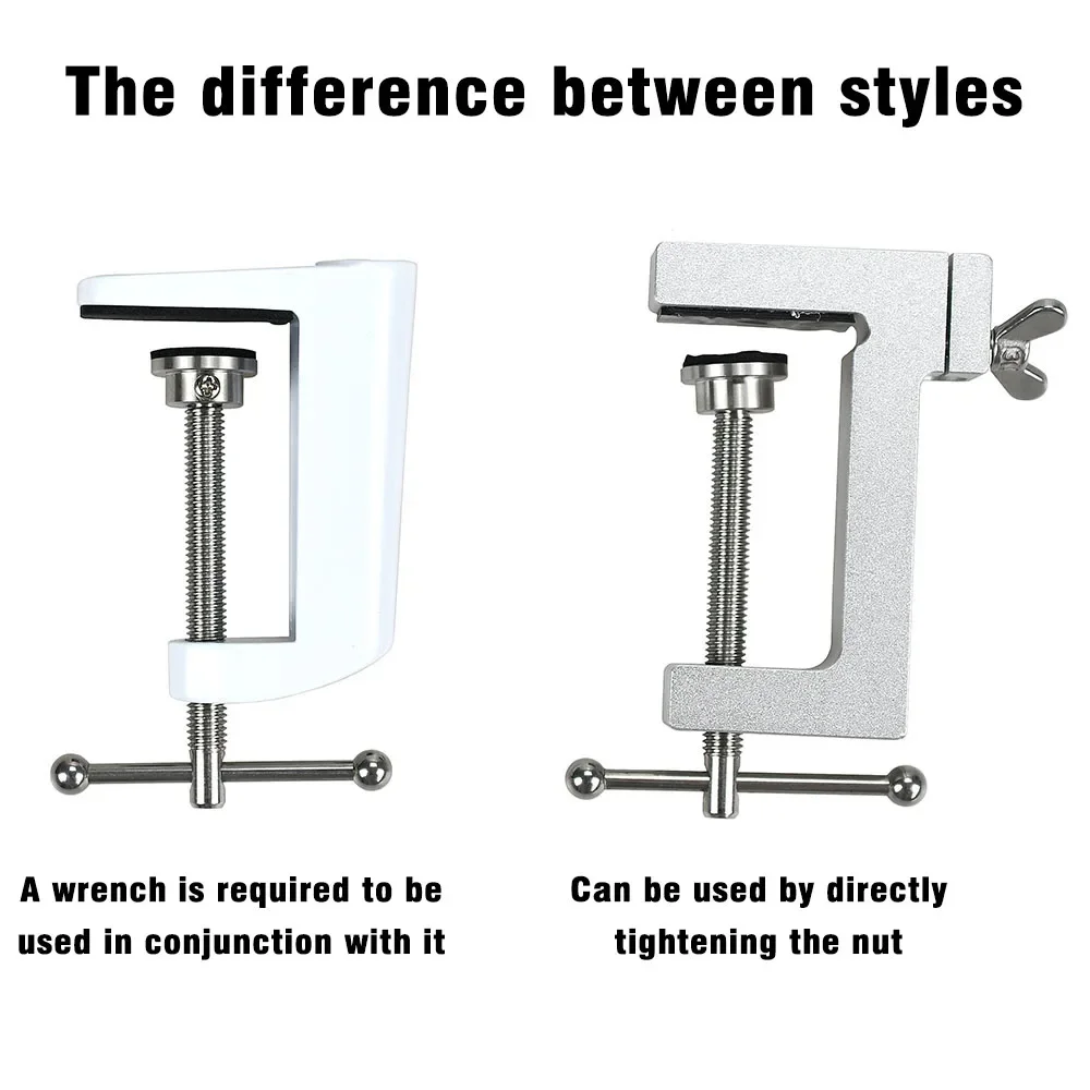 Tornillo de banco para atar moscas de pesca, portátil, giratorio de 360 grados, aleación de aluminio, montaje con abrazadera en C, mandíbulas estándar, herramientas para atar moscas - imagen 5