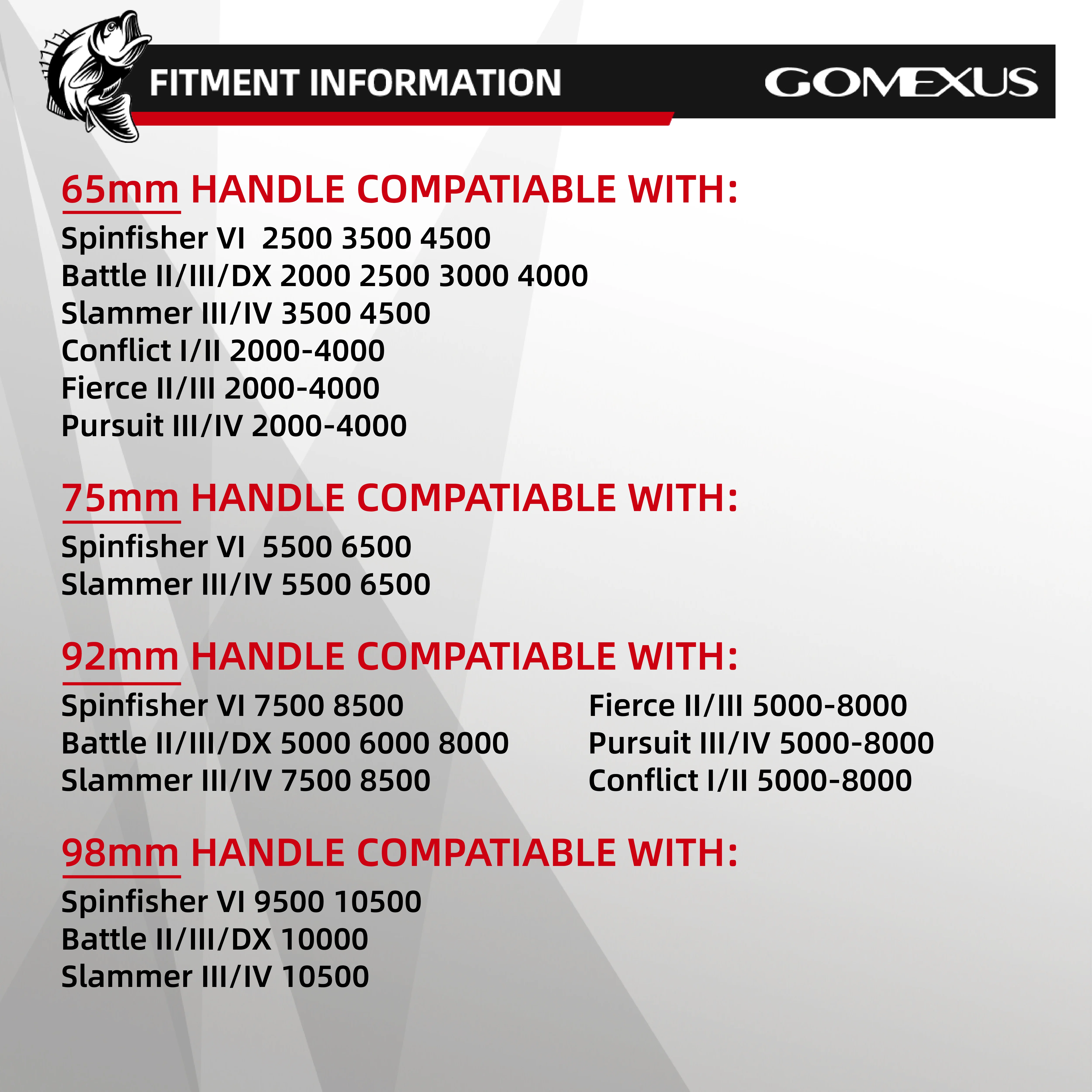 Gomexus Penn Handle Spinfisher Battle Slammer Fierce Conflict Pursuit 65-98 mm Carrete de pesca giratorio - imagen 2