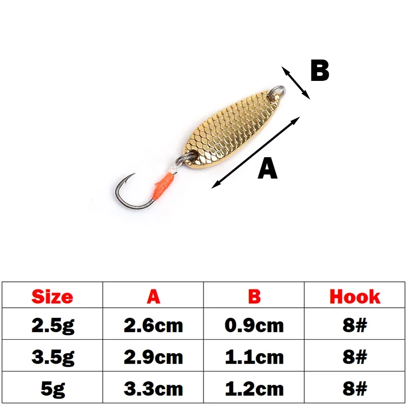 OUTKIT Mini señuelo de Pesca 2,5g 3,5g cuchara señuelos de Metal Spinnerbait Minnow pez pequeño anzuelo único plantilla flujo trucha cebos Pesca caliente - imagen 4