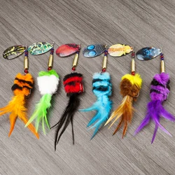 Señuelos giratorios Wobblers con anzuelo triple para trucha y lucio