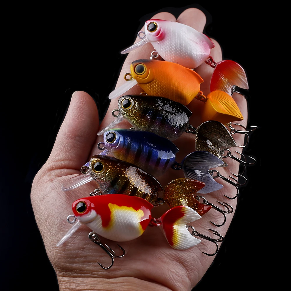 CCLTBA-Señuelos de Pesca Wobbler de 6,5 cm y 6,8g, cebos duros flotantes de lubina de agua dulce, señuelo Artificial Topwater, novedad - imagen 3