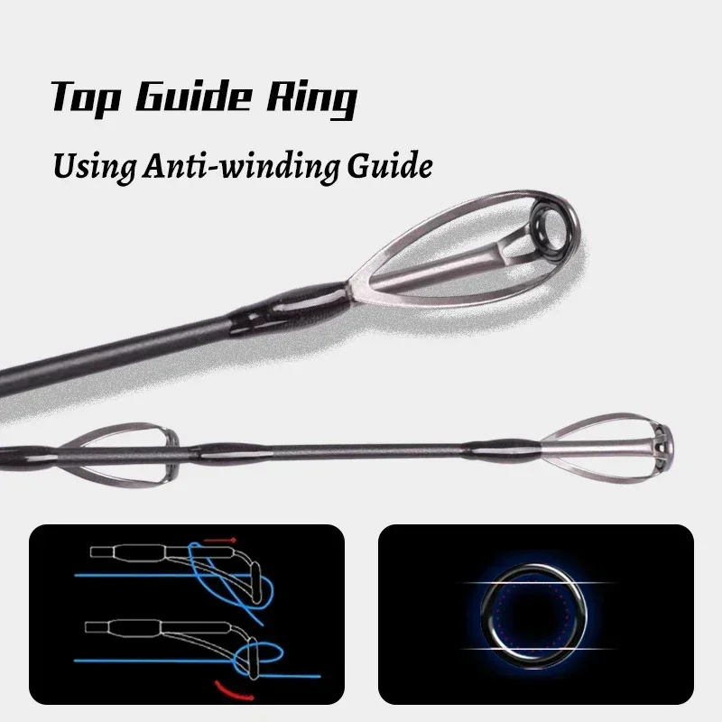 Mavllos-caña de pescar RaptorII, accesorio giratorio de 2,1 M, 20-50LB, cebo de 80-250g, carbono ligero, para pesca de lubina en agua salada - imagen 4